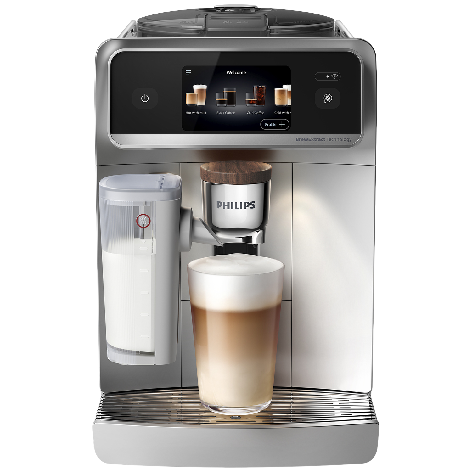 Philips Café Aromis 8000-serie - Volautomatische Espressomachine Maximaal Aantal Kopjes 8 Extern Melkreservoir Zilver