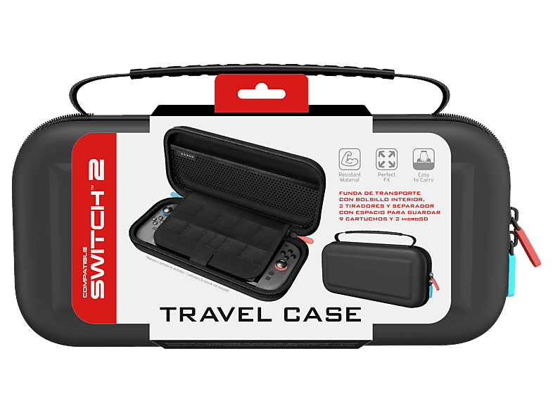 Funda Nintendo Switch 2 - Ardistel Travel Case, Para 2, Negro