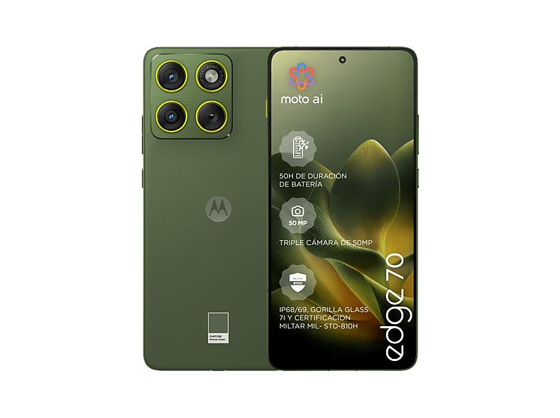 Motorola edge 70, Bronze Green, 512 GB, 12 GB RAM, 6.67  Super HD pOLED AMOLED, Snapdragon® 7 Gen 4, 5200 mAh