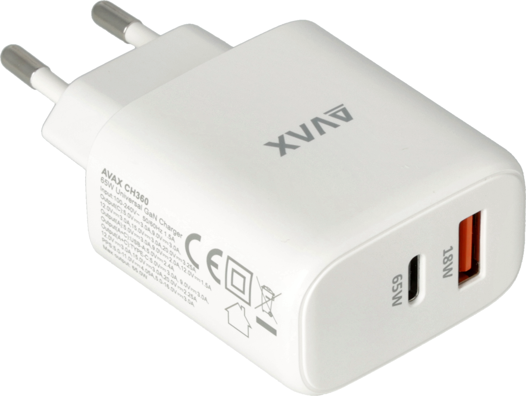 AVAX SPEEDY Hálózati adapter USB-A USB-C, 65 W (CH360)