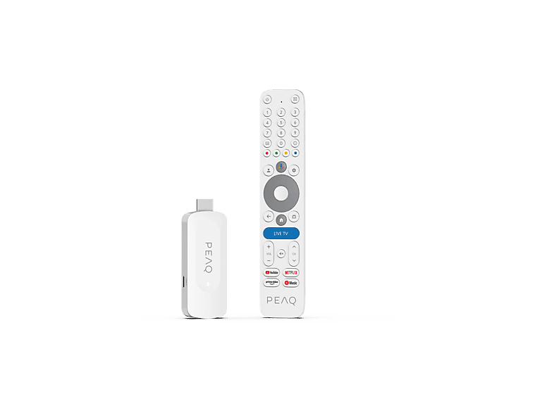 Mando a distancia - PEAQ PGS 4000, 8GB, 4K, Plug & Play, Blanco