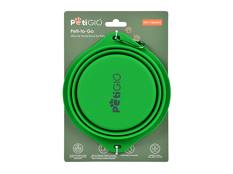 Silikonowa miska podróżna dla zwierząt Peti-to-Go PETI-180GREEN – zdjęcie 2