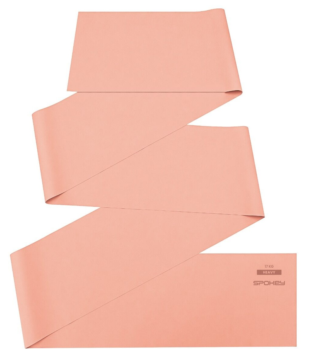 Brzoskwiniowa taśma oporowa na białym tle. Na taśmie napis '17 KG HEAVY SPOKEY'.