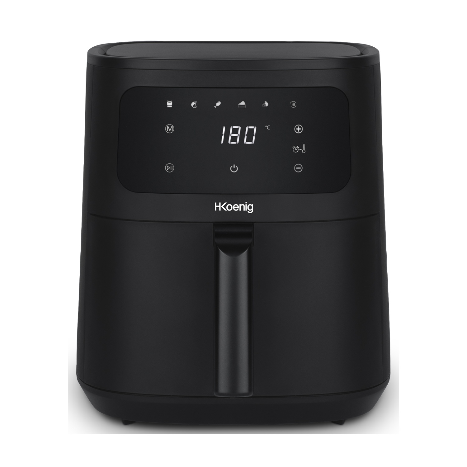 H.Koenig Fry860 Friggitrice AD Aria, capacità 6 l, Max potenza 1500 W, Nero