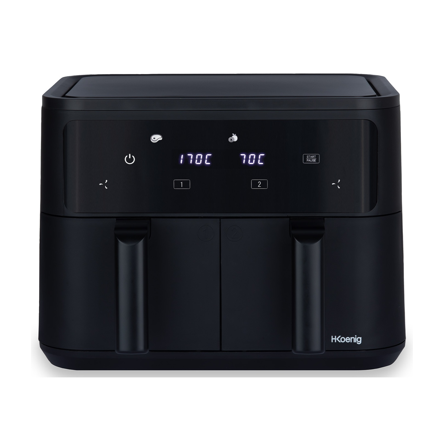 H.Koenig Fry900 Friggitrice AD Aria, capacità 9 l, Max potenza 2400 W, Nero