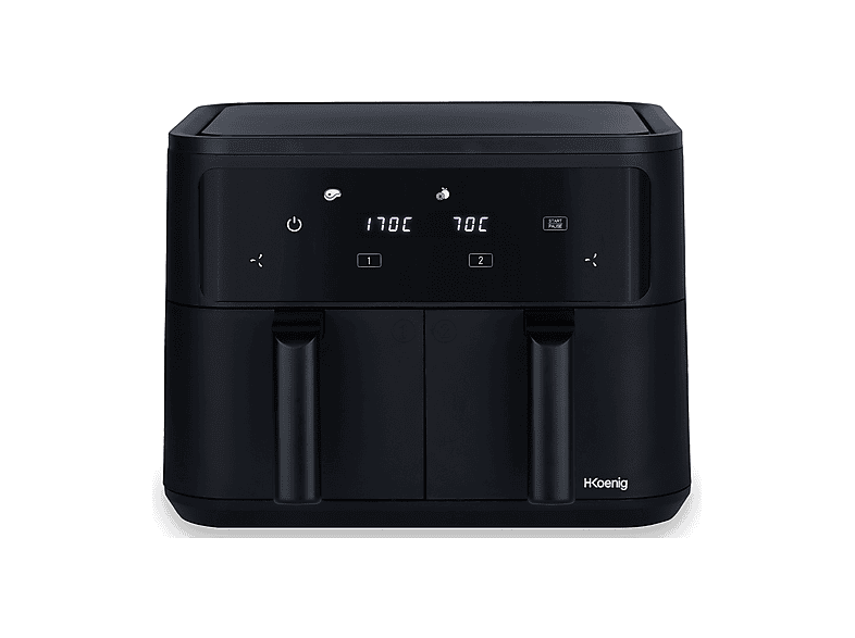 H.KOENIG FRY900 FRIGGITRICE AD ARIA, capacità 9 l, Max potenza 2400 W, Nero