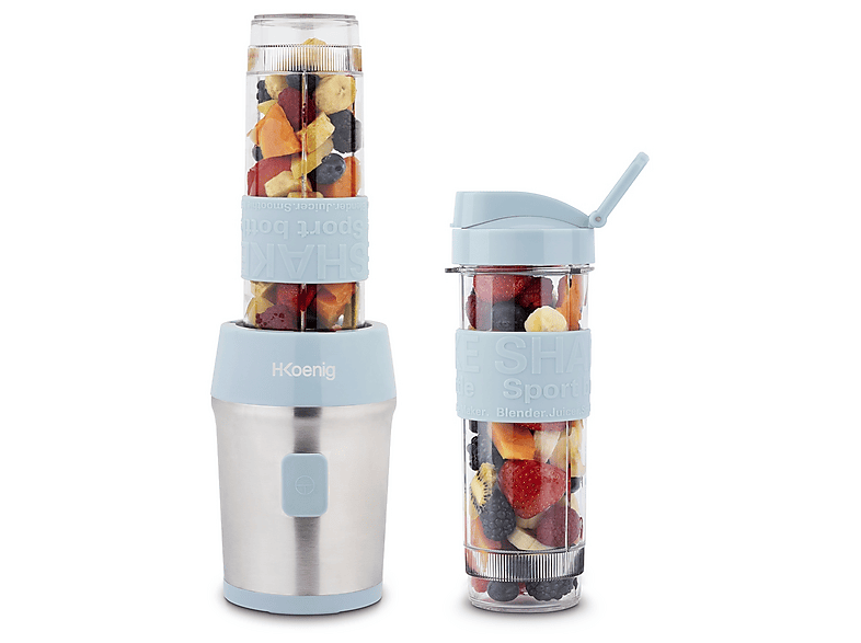 FRULLATORE H.KOENIG SMOO16, Potenza 300 W, Caraffa da 0.57 l, 1 velocità, Plastica, 4 lame in acciaio inossidabile, BLU PASTELLO