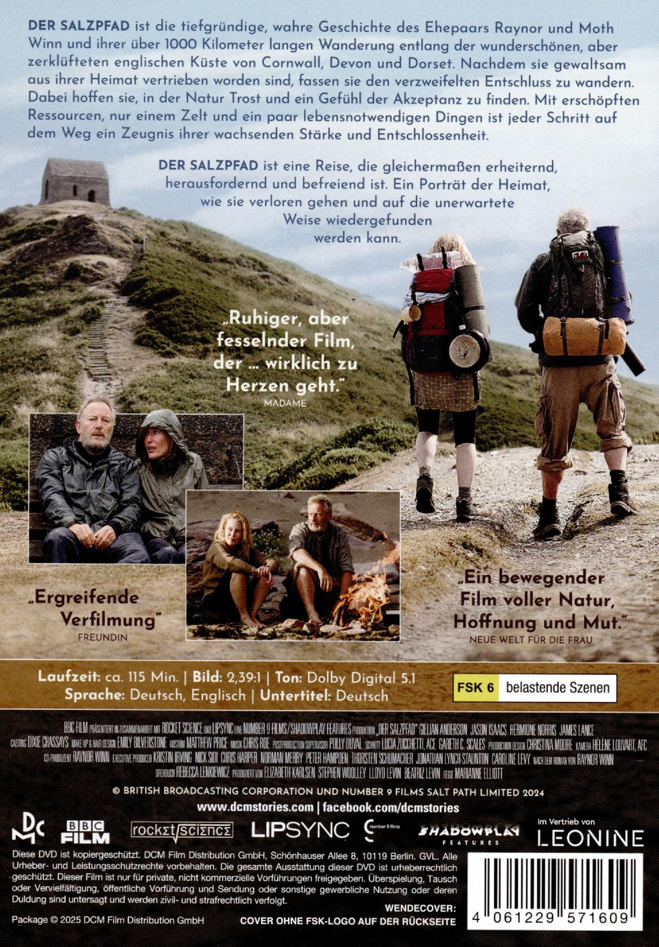 DVD-Cover. Ein Paar mit Rucksäcken geht auf einem Hügel. Text und Bilder sind ebenfalls vorhanden.
