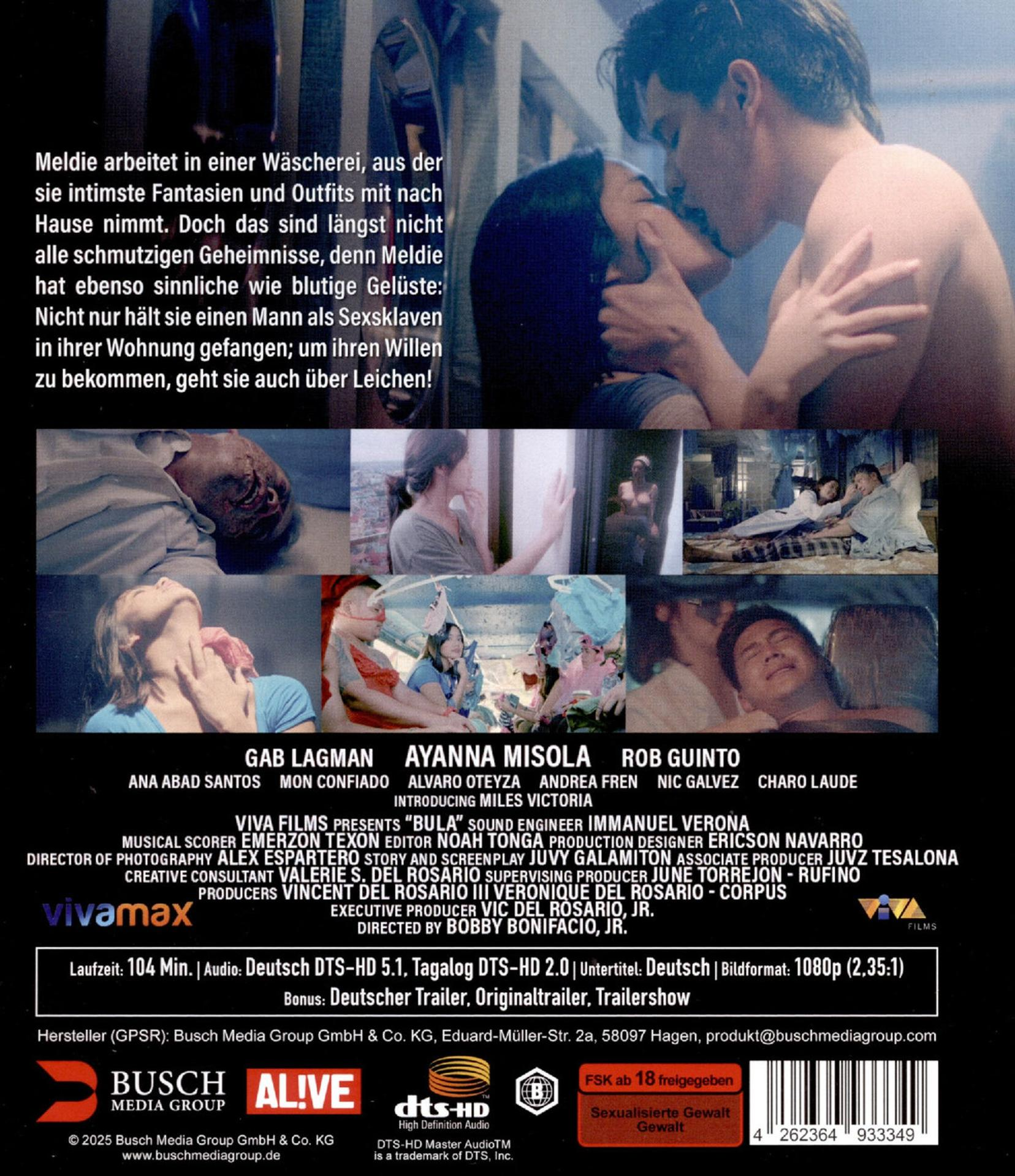 Ein Filmplakat zeigt ein küssendes Paar. Andere Szenen und Namen der Darsteller sind unten. Deutscher Text steht oben.