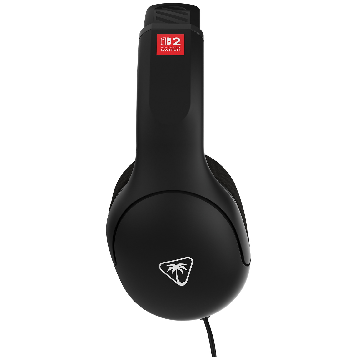 Black headset for Nintendo Switch. The headset has a logo and a red label that says Nintendo Switch.