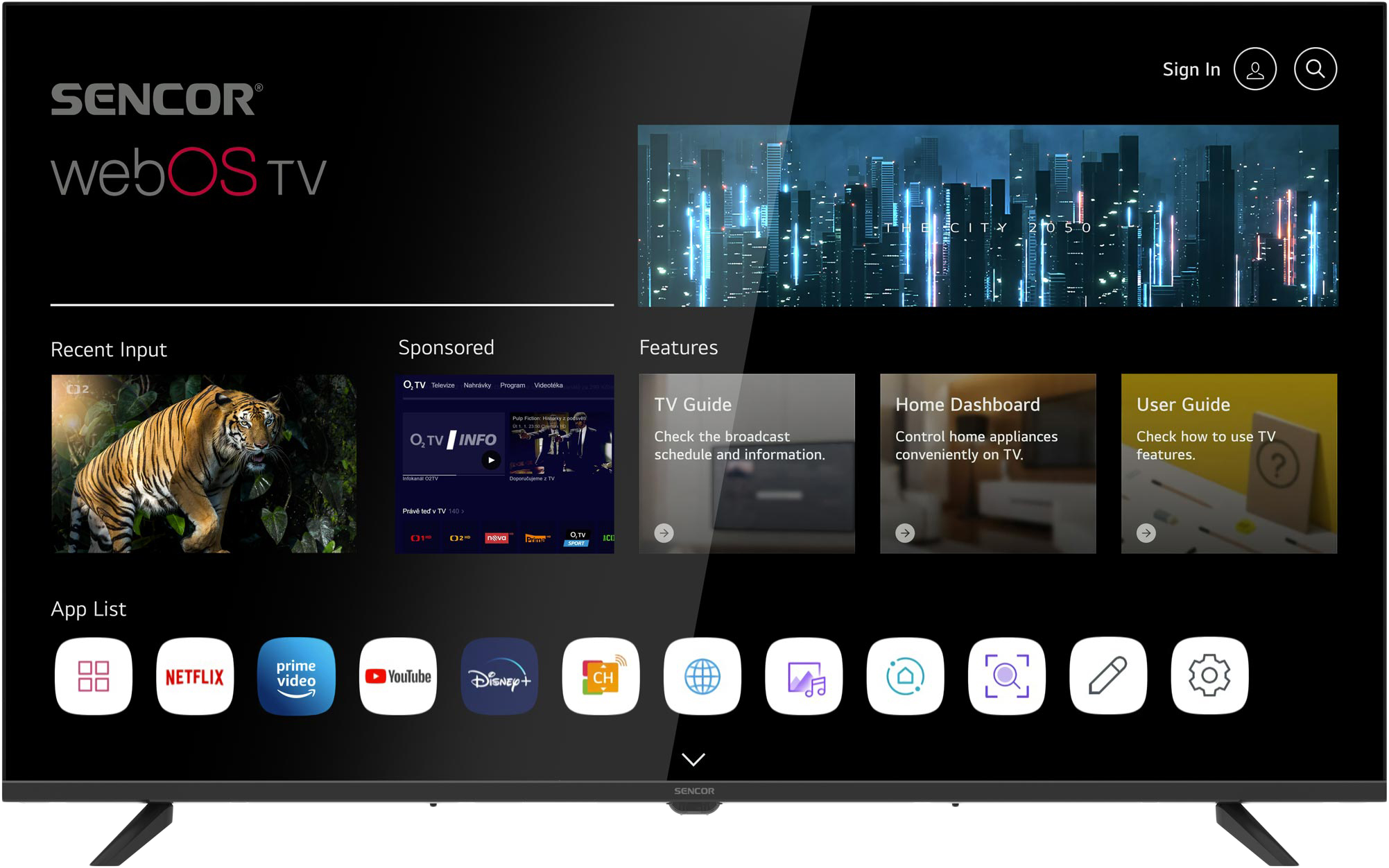 SENCOR SLE 40FS802TCSB WebOS SMART, FHD TV, fekete, 100 cm