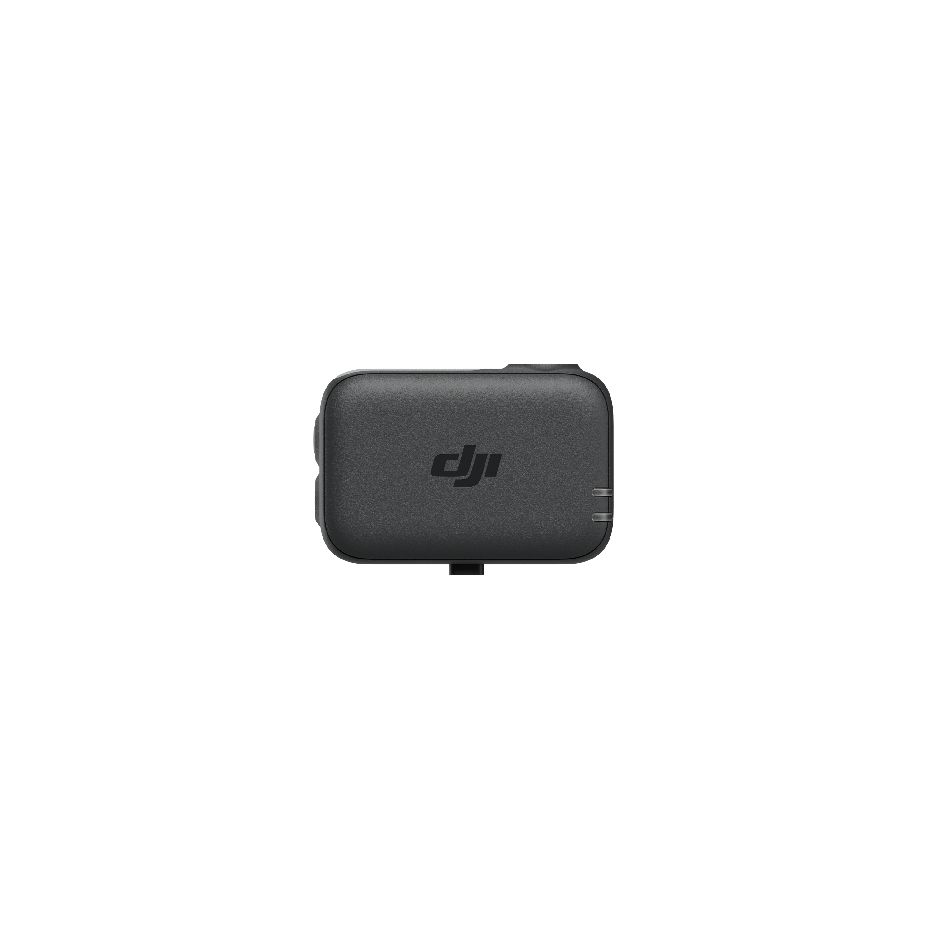 Ein schwarzes rechteckiges Gerät mit dem DJI-Logo auf weißem Hintergrund.