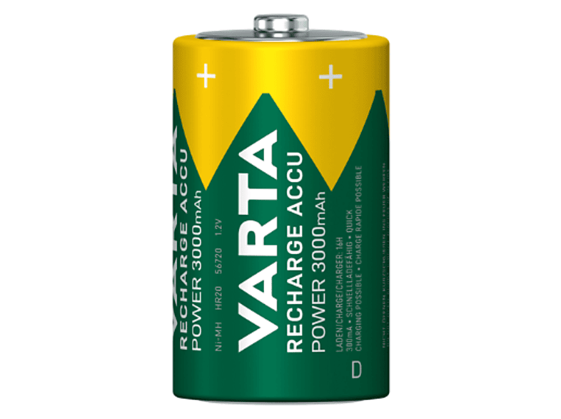 Varta Recharge Accu Power D 3000 mAh, 2er-Pack; Wiederaufladbare Batterie — Foto 2 von 2