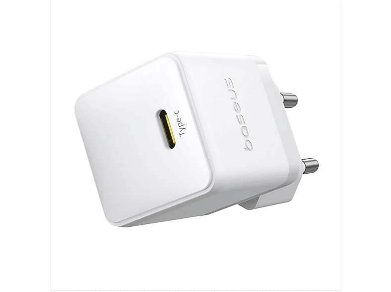Cargador de pared - Baseus PALM, 20W, Tipo C, Carga ultrarrápida, Control temperatura, Universal, Blanco Moon – imagen 2
