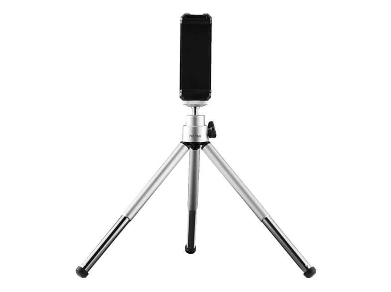 HAMA Fancy 2in1 Ministativ Mini-Stativ, Silber, Höhe offen bis 16 cm