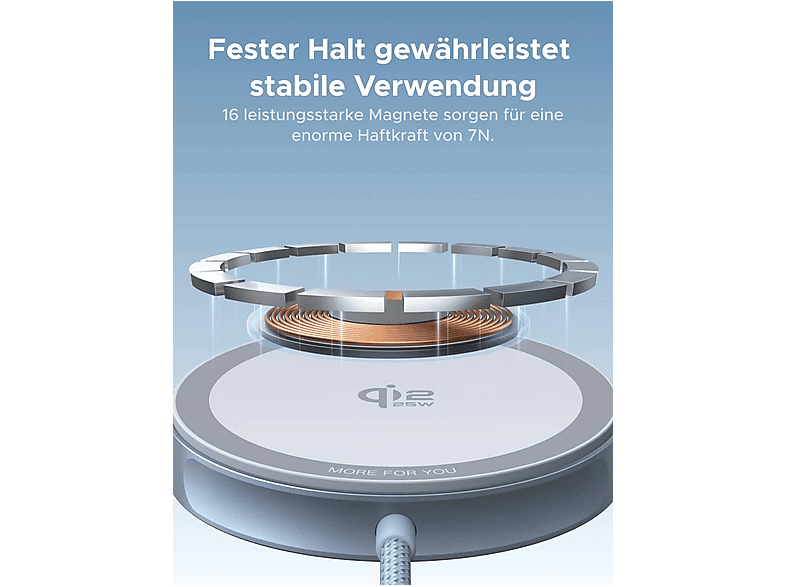 Thumbnail - UGREEN 25W Magnetic Wireless Charger Apple, Blau