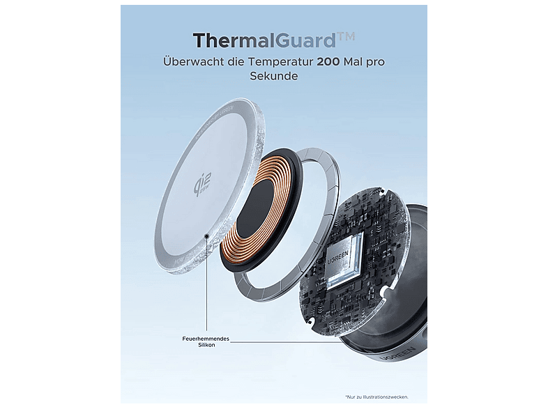 Thumbnail - UGREEN 25W Magnetic Wireless Charger Apple, Blau