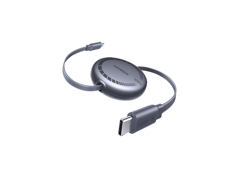 UGREEN Einziehbares USB-C Kabel 100W 1m, USB-C Kabel, Grau