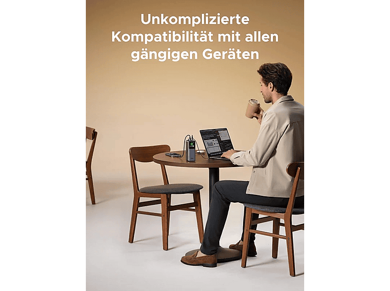 Thumbnail - UGREEN Powerbank mit einziehbarem USB-C Kabel, 20000 mAh Grau