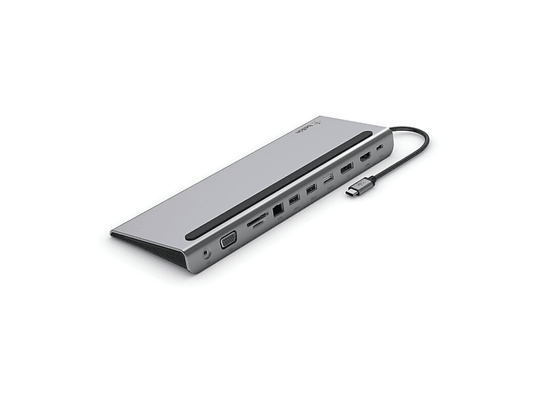 HUB BELKIN USB-C 11 in 1 adattatore multiporta, Ingresso/uscita audio da 3,5 mm, Porta VGA, Lettore di schede SD 3.0, MicroSD Gigabit Ethernet, Porte USB-A 2.0, DisplayPort 1.2 4K, HDMI 1.4 PD