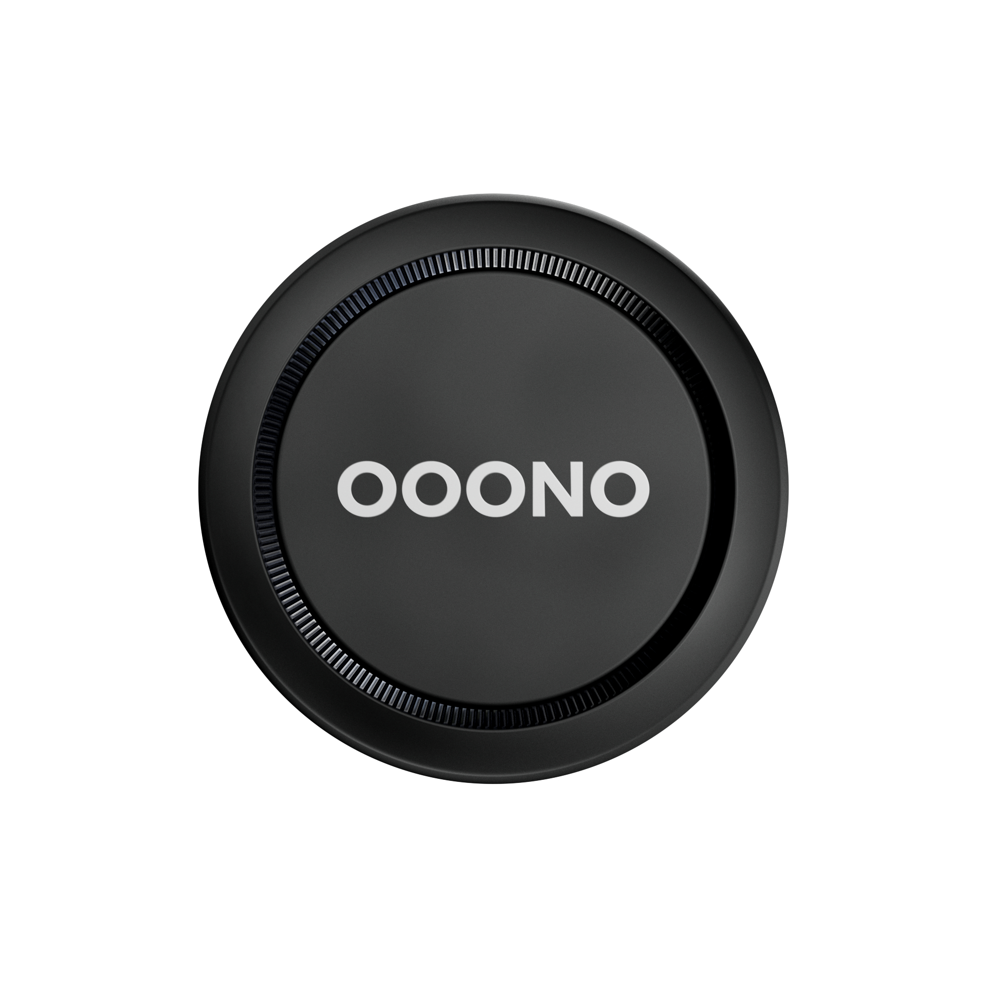 Ein schwarzes kreisförmiges Objekt mit dem Wort OONOO in weißen Buchstaben in der Mitte, vor weißem Hintergrund.