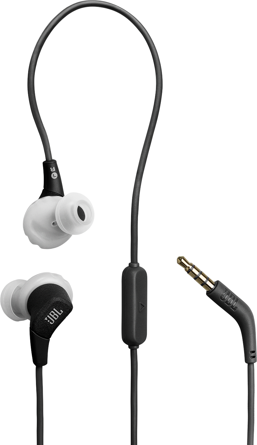 JBL Endurance Run 3 vezetékes sport fülhallgató mikrofonnal, 3,5 mm jack, fekete-szürke