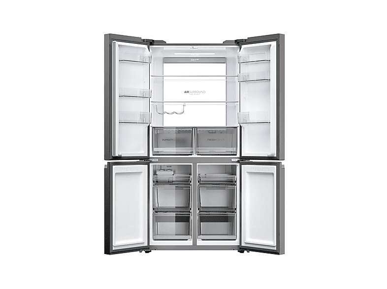 HAIER HCR79F19CNMD Cube 90 Series 7 French-Door Kühlgefrierkombination (642 l, C, 1900 mm hoch, Platinum Inox)