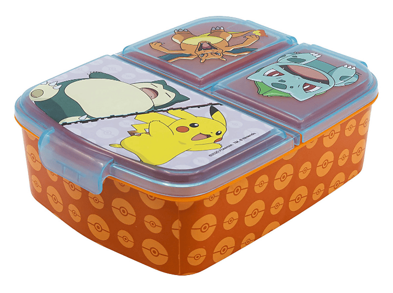 Pokémon Lunchbox mit 3 Fächern; Sandwichbox