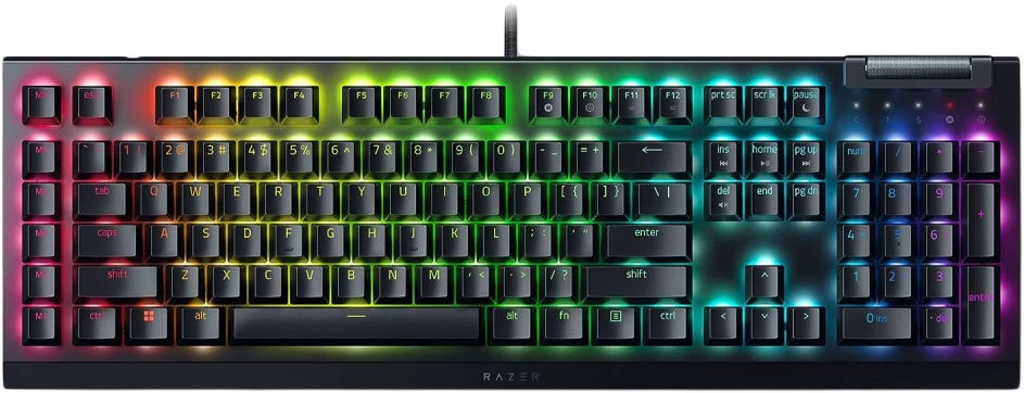 RAZER BlackWidow V4 X vezetékes, mechanikus billentyűzet, RGB, US Angol, fekete (RZ03-04700100-R3M1)