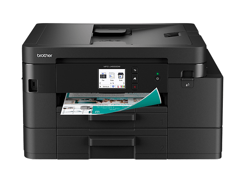BROTHER MFC-J4550DW 4-in-1 Tintenstrahl Multifunktionsdrucker, Einzelpatronen, WLAN, Duplexeinheit (für beidseitigen Druck), A4, A5, A6, Schwarz
