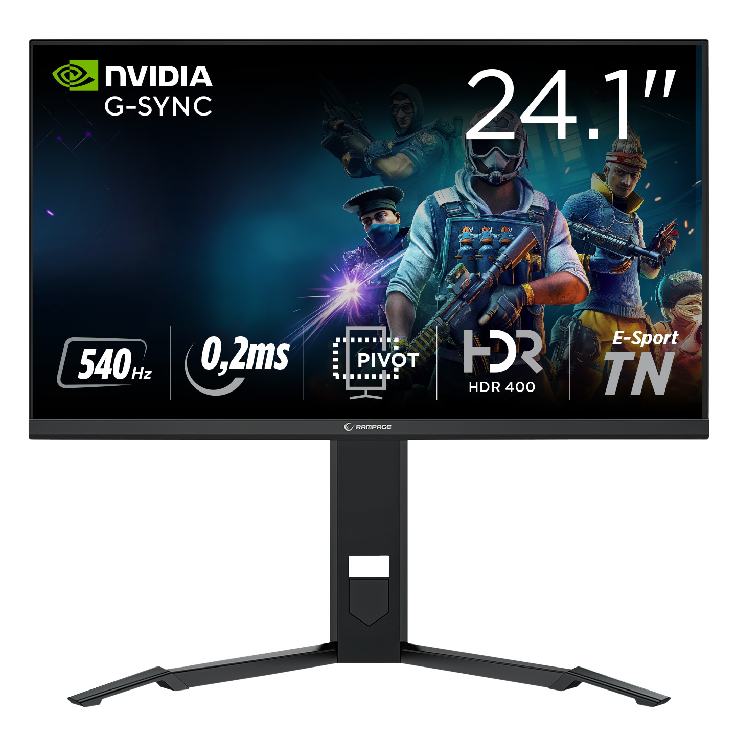 RAMPAGE Zenith ZN24TN540 24.1 inç TN 0.2 ms 540 Hz RGB Freesync