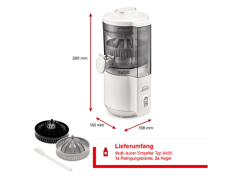 SOLIS Multi-Juicer (Typ 8455) Entsafter 100 Watt, Weiß