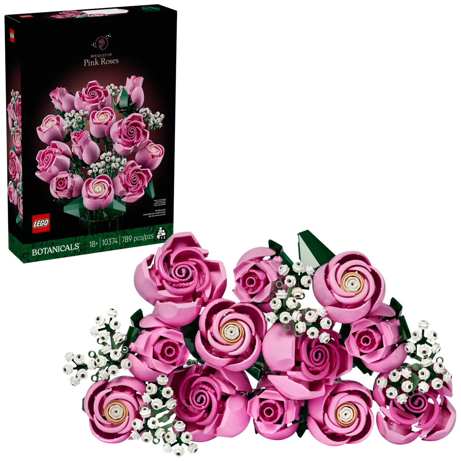Lego Botanical Collection 10374 Roze Rozenboeket Bouwstenen afbeelding