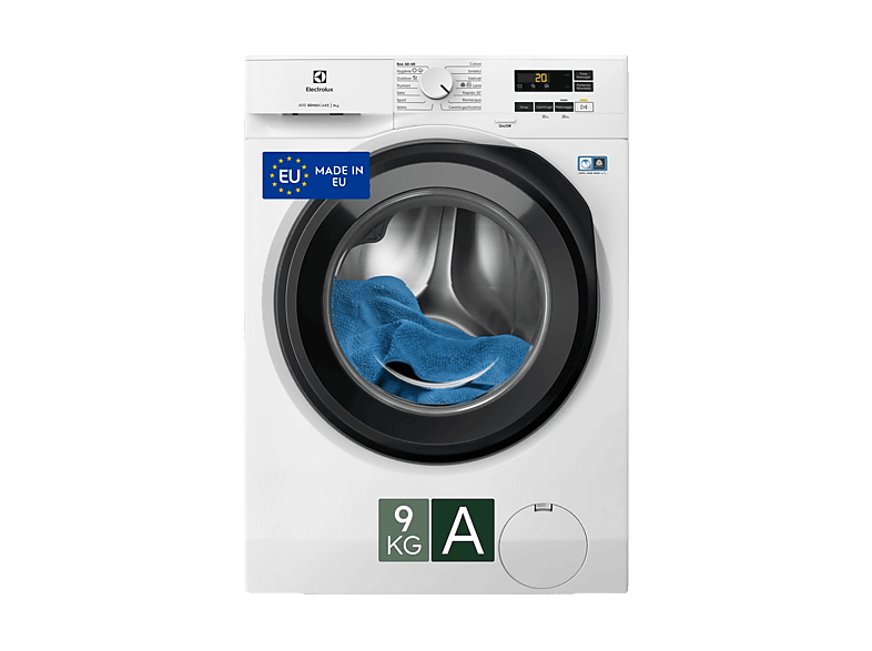 ELECTROLUX EW6FCH19G LAVATRICE, Caricamento frontale, 9 kg, 14 programmi, Profondità 63,6 cm, Giri 1351 rpm, BIANCO, livello rumorosità centrifuga 76 dB(A), Classe A