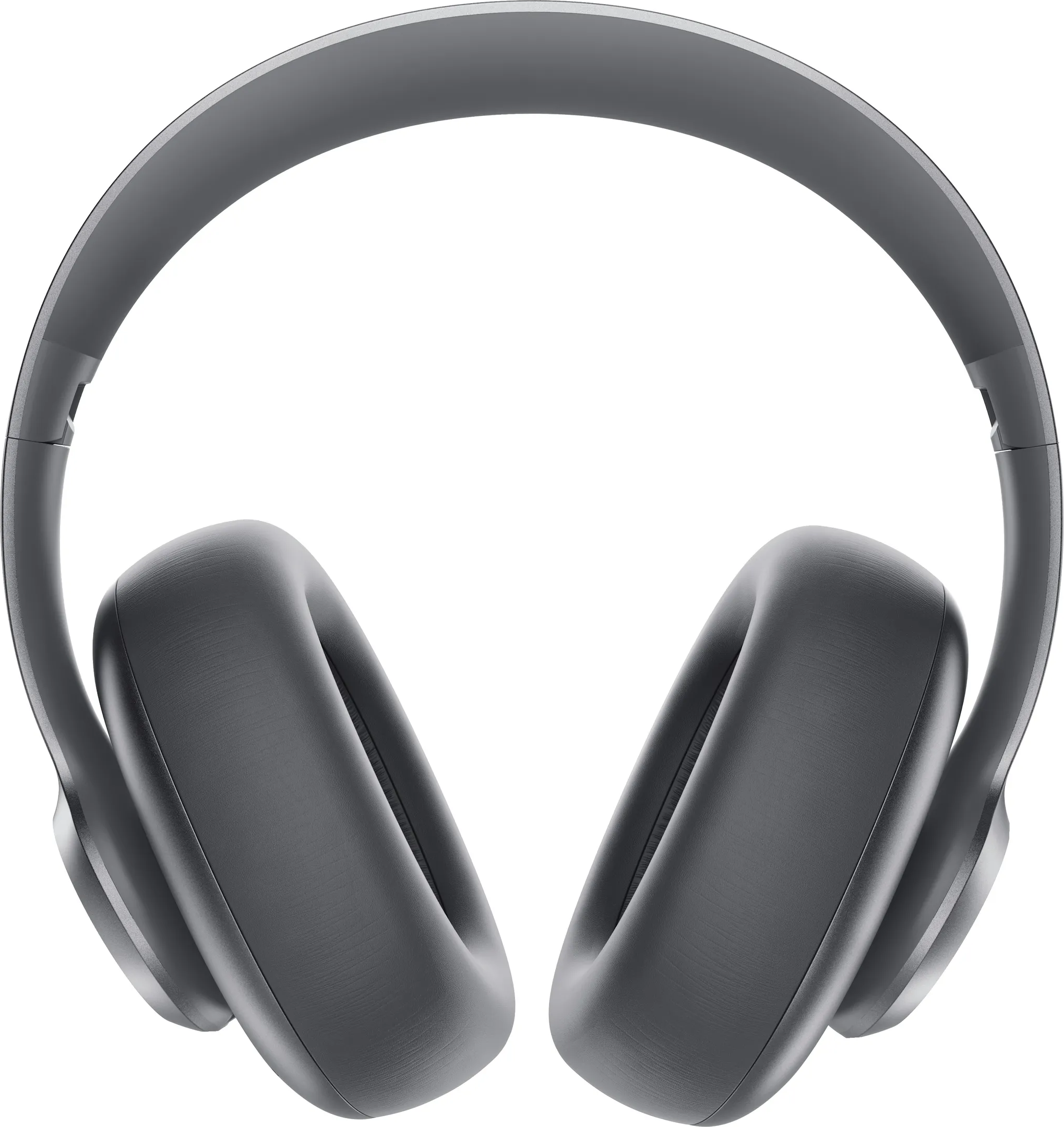 Casque circum-auriculaire gris sur fond blanc. Le casque a de larges oreillettes et un bandeau rembourré.