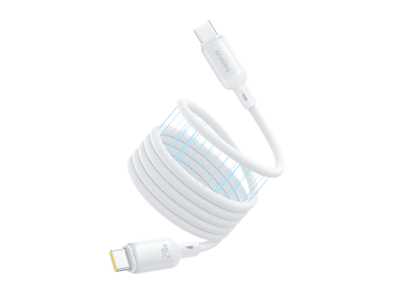 Cable USB-C - Baseus PicoGo, USB-C, 480Mbps, Carga rápida, 100 cm, 240W, Blanco