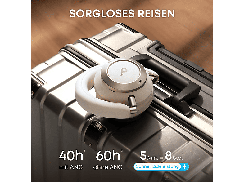 Thumbnail - SOUNDCORE BY ANKER Space One Pro, Over-ear Kopfhörer Bluetooth Cream White