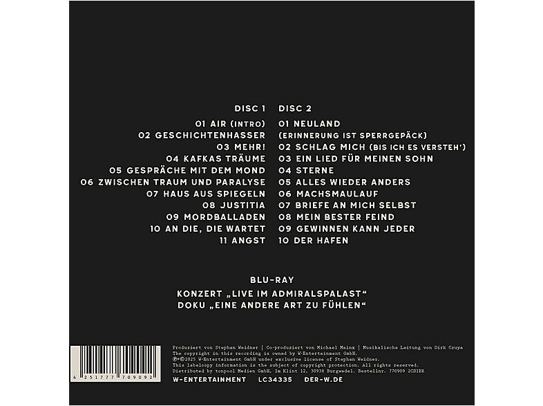 Thumbnail - Der W - Akustik Tour Live im Admiralspalast (CD + Blu-ray Disc)