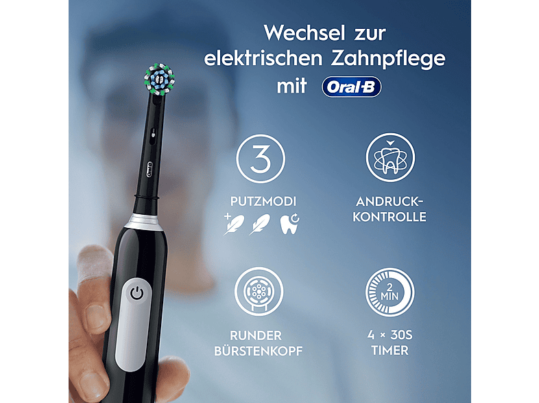 Thumbnail - ORAL-B Pro Series 1 Duopack Elektrische Zahnbürste Blue/Black, Reinigungstechnologie: Mikrovibrationen