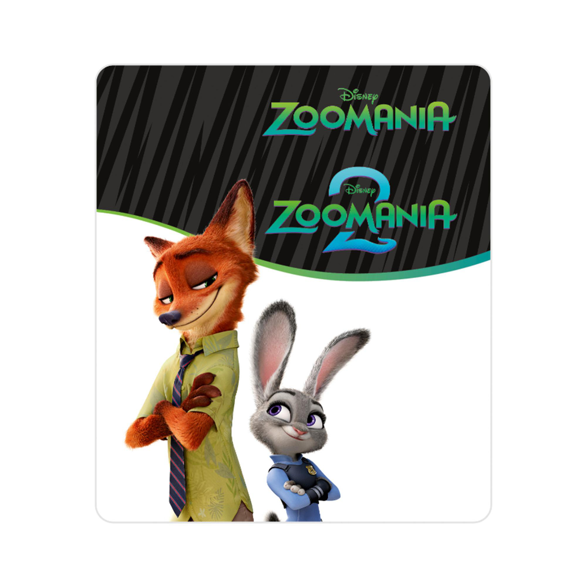 Poster mit Zootopia-Figuren, Nick dem Fuchs und Judy dem Kaninchen. Der Hintergrund sagt Zootopia 2.