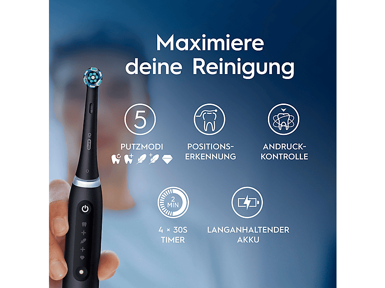 Thumbnail - ORAL-B iO Series 5 Duopack, Reiseetui, Elektrische Zahnbürste Matt Black/Quite White, Reinigungstechnologie: Mikrovibrat...