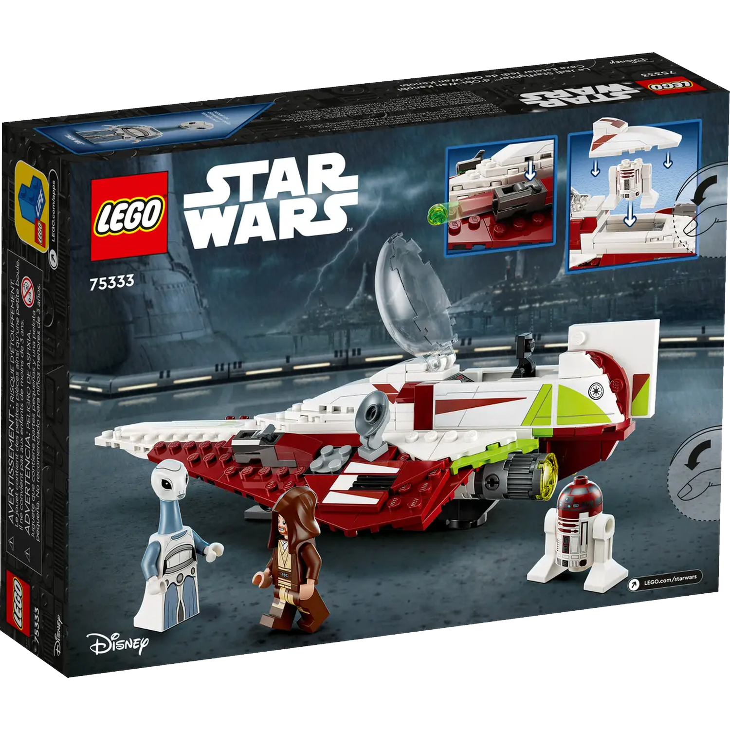 Lego Star Wars set box. Features a red, white and green ship, three minifigures, and the Lego and Star Wars logos.