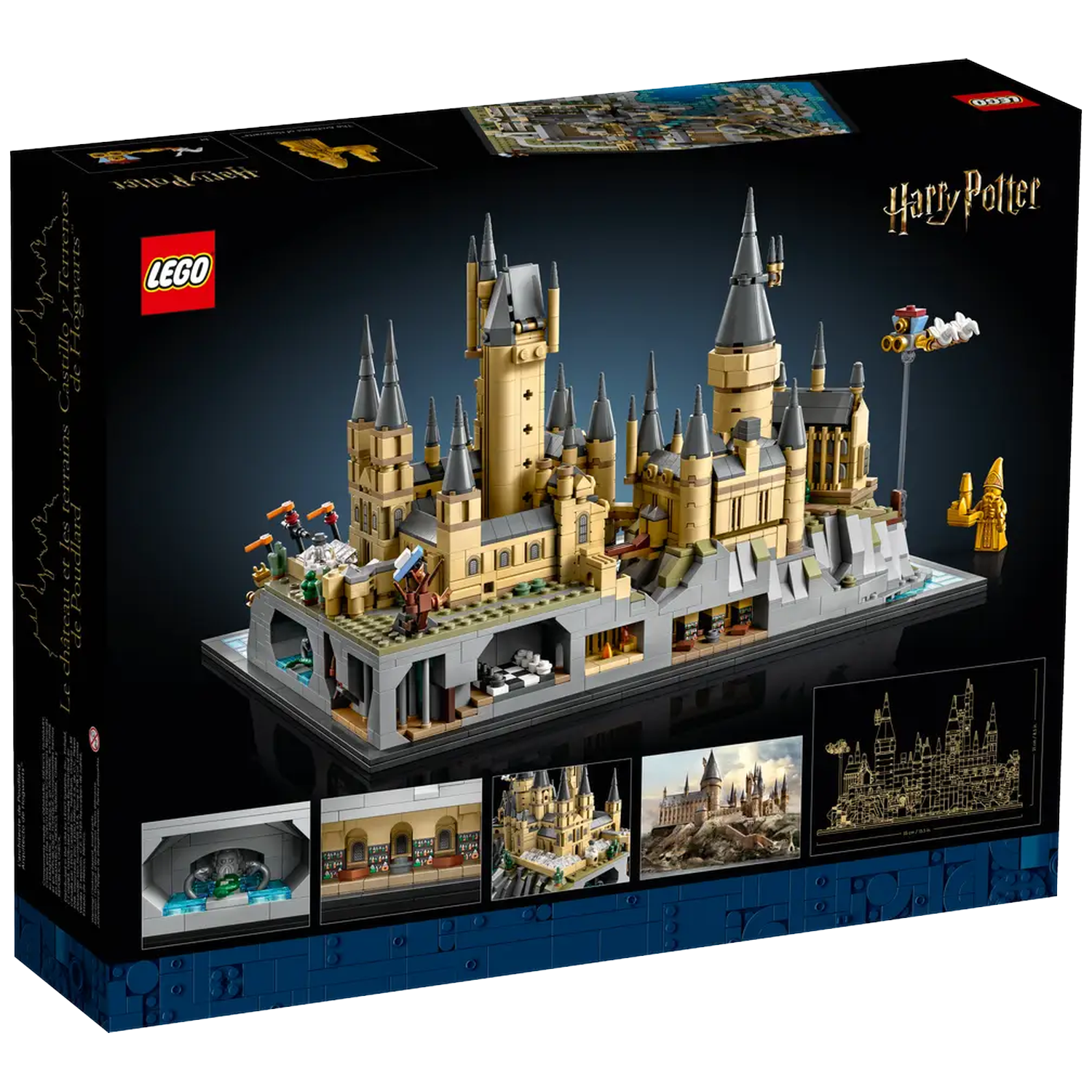 Lego Harry Potter Hogwarts Castle set. The box shows the castle model, with the Lego logo and Harry Potter branding.