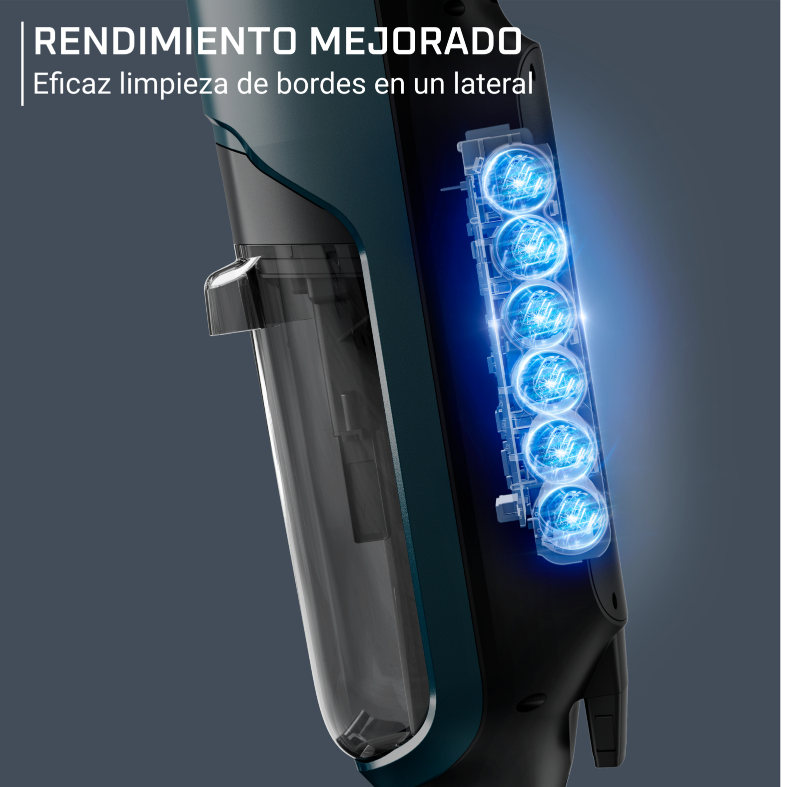 Rendimiento mejorado. Eficaz limpieza de bordes en un lateral.