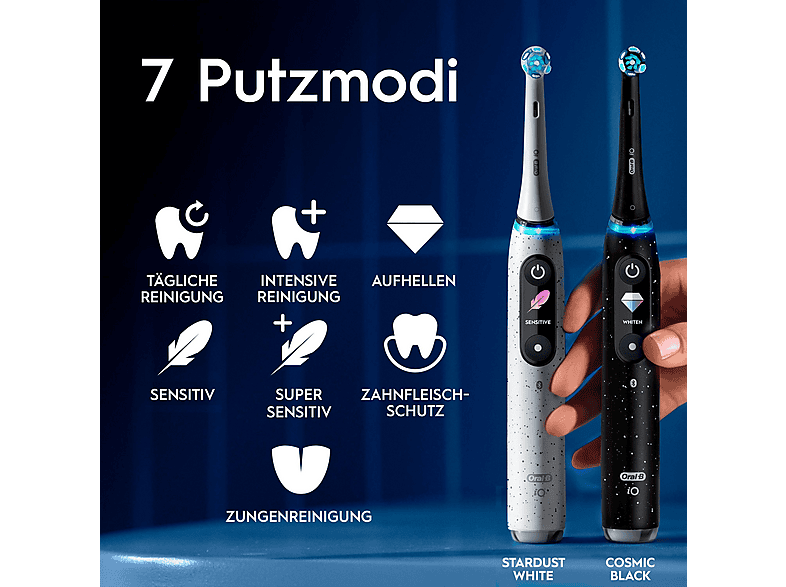 ORAL-B iO 10 Elektrische Zahnbürste Cosmic Black , Reinigungstechnologie: Mikrovibrationen
