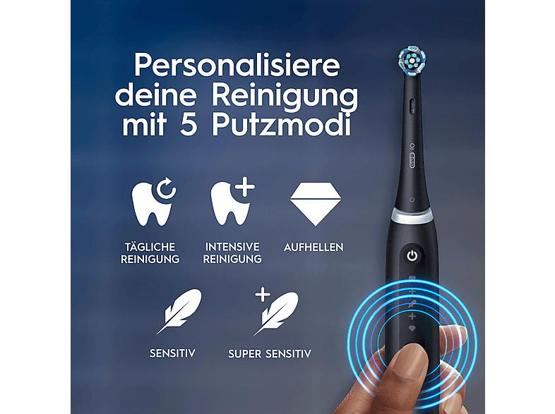 Thumbnail - ORAL-B iO 5 Elektrische Zahnbürste Matt Black, Reinigungstechnologie: Mikrovibrationen