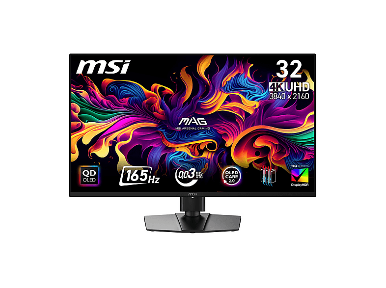 MSI MAG 322UP QD-OLED E16 MONITOR, 31,5 ", UHD 4K, 3840 x 2160 Pixel, tempo di risposta 0,03 ms, refresh rate 165 Hz