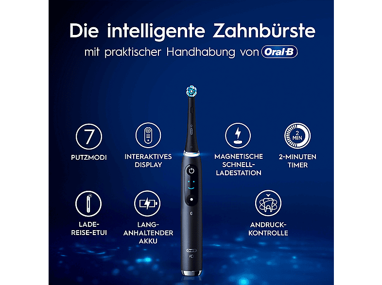 ORAL-B iO 9N Elektrische Zahnbürste Black onyx, Reinigungstechnologie: Mikrovibrationen