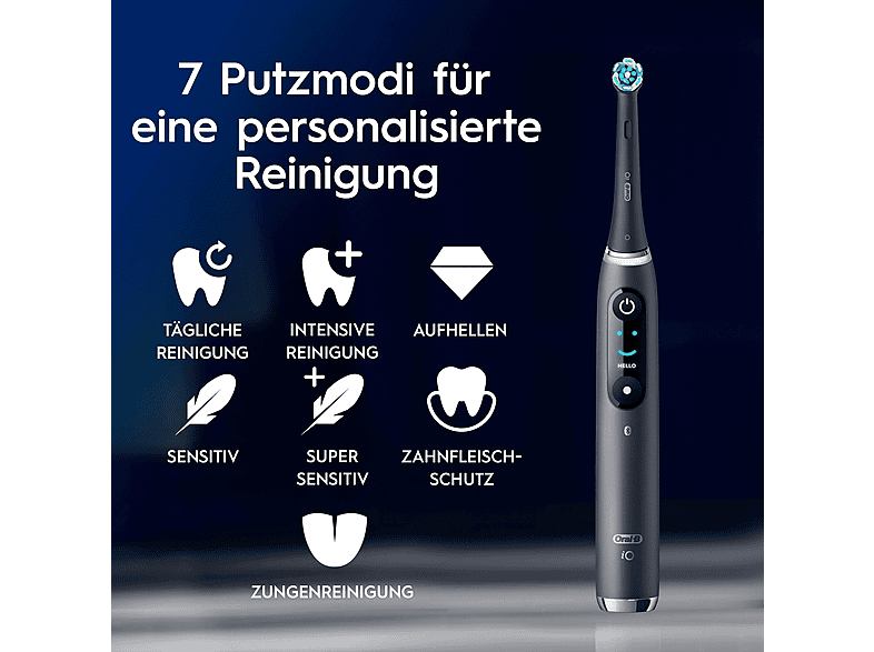 ORAL-B iO 9N Elektrische Zahnbürste Black onyx, Reinigungstechnologie: Mikrovibrationen