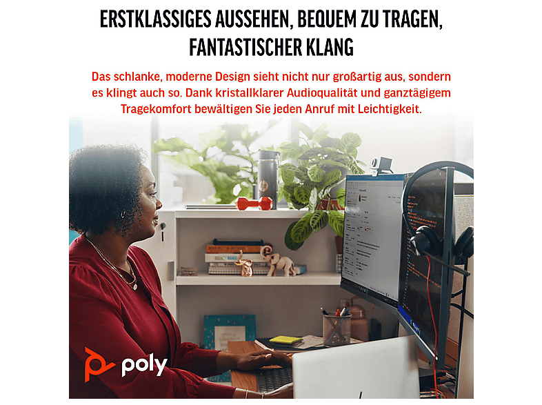 Thumbnail - HP - B2B Poly Blackwire 3320 USB-C, inkl. USB-C/A-Adapter, Headset (Stereo, kabelgebunden) Schwarz